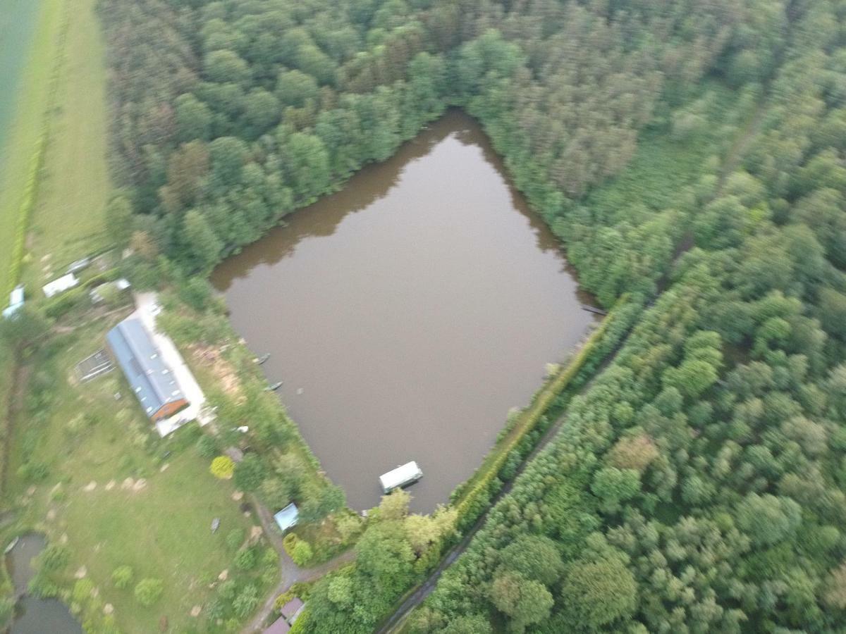 Florennes Gite Neuf 150 M2 Devant Un Grand Lac Prive De 2 Hectares Poissonneux Au Milieu Des Bois Exterior photo